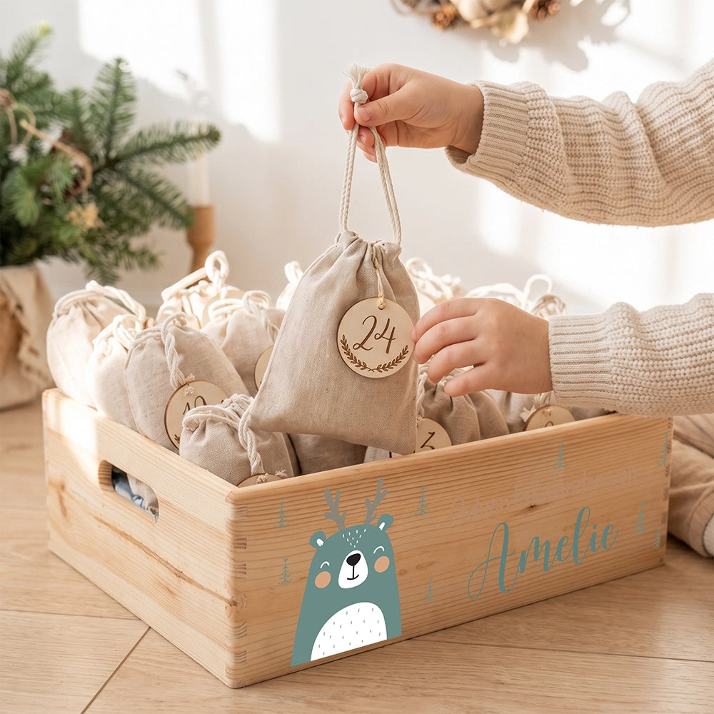 Personalisierter Adventskalender zum Befüllen - Boho Reh