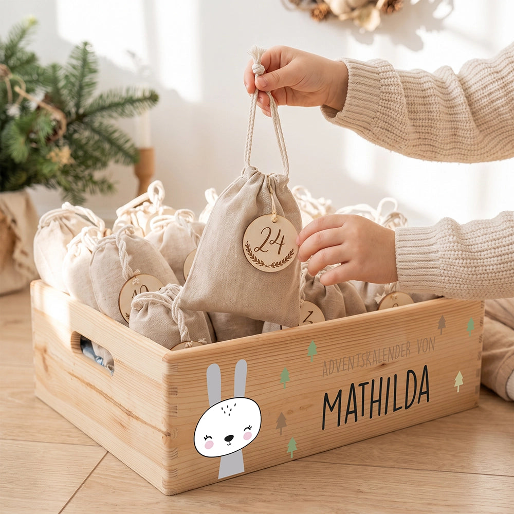 Personalisierter Adventskalender zum Befüllen - Winterhase