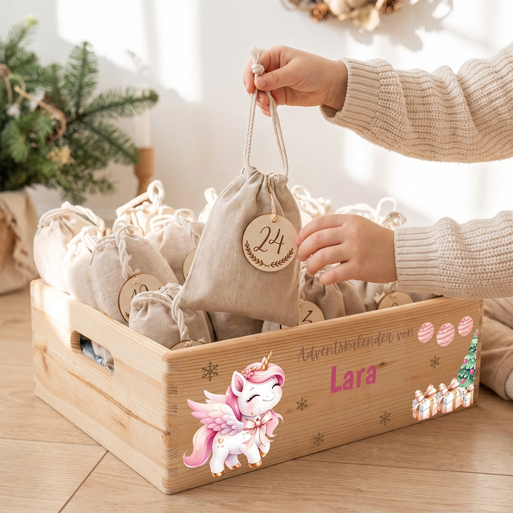 Personalisierter Adventskalender zum Befüllen - Einhorn