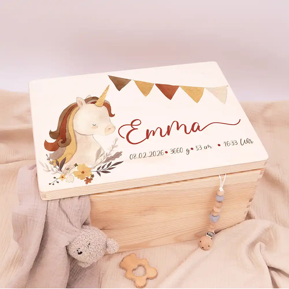 Erinnerungsbox Baby - Boho Einhorn