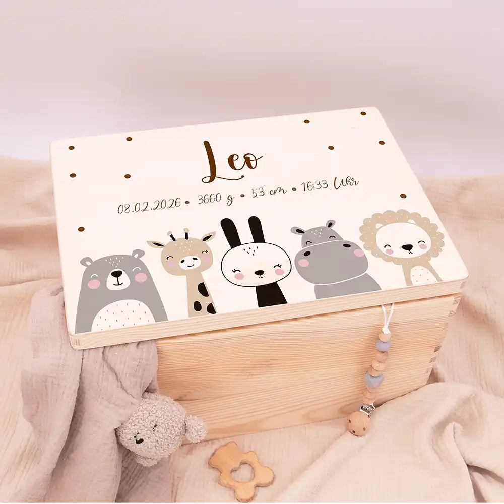 Erinnerungsbox Baby - Zauberhafte Tierfamilie