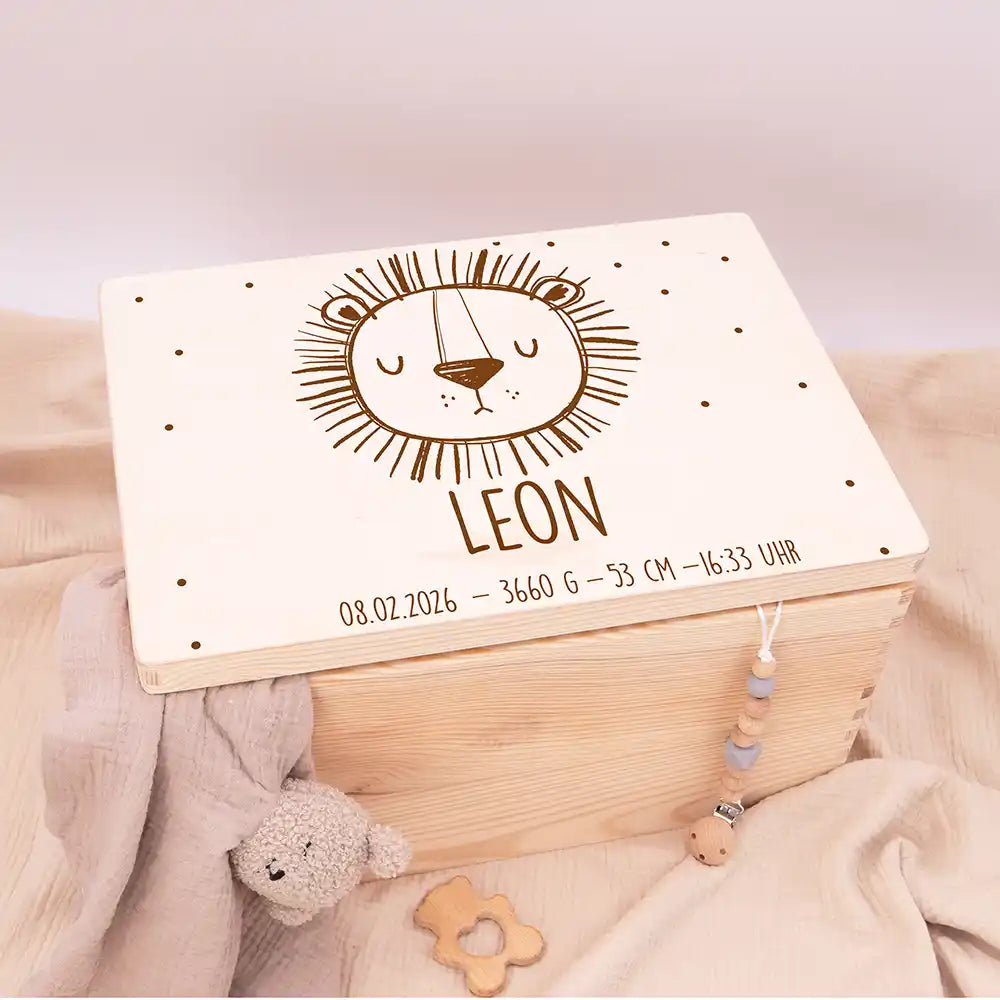 Erinnerungsbox Baby - Löwengesicht