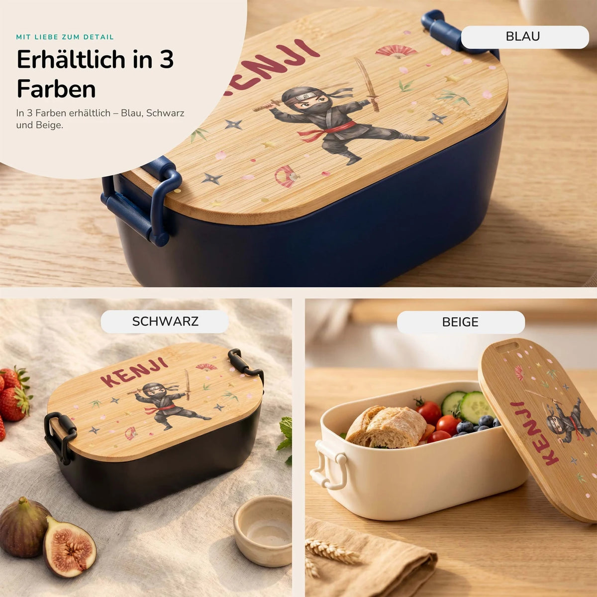 Brotdose Kinder personalisiert, Ninja