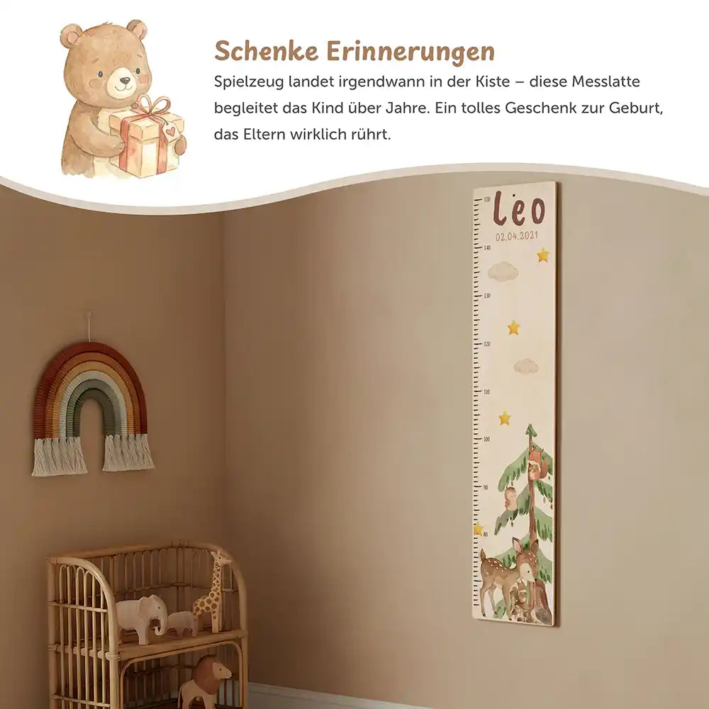 Messlatte Kinder Holz & Aluverbund - Reh