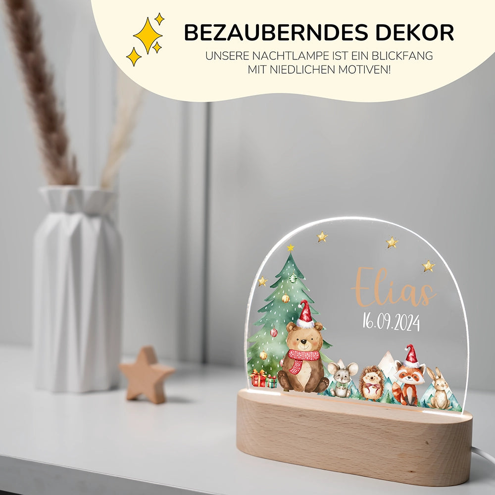 Personalisierte Nachtlampe Bär als Deko im Kinderzimmer