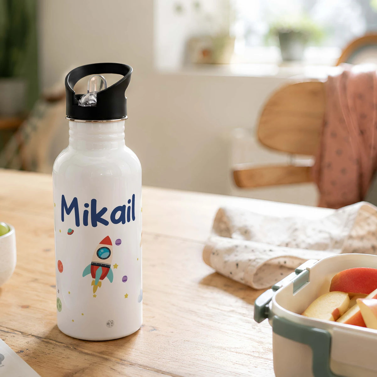 Trinkflasche Kinder Edelstahl - Weltraumrakete