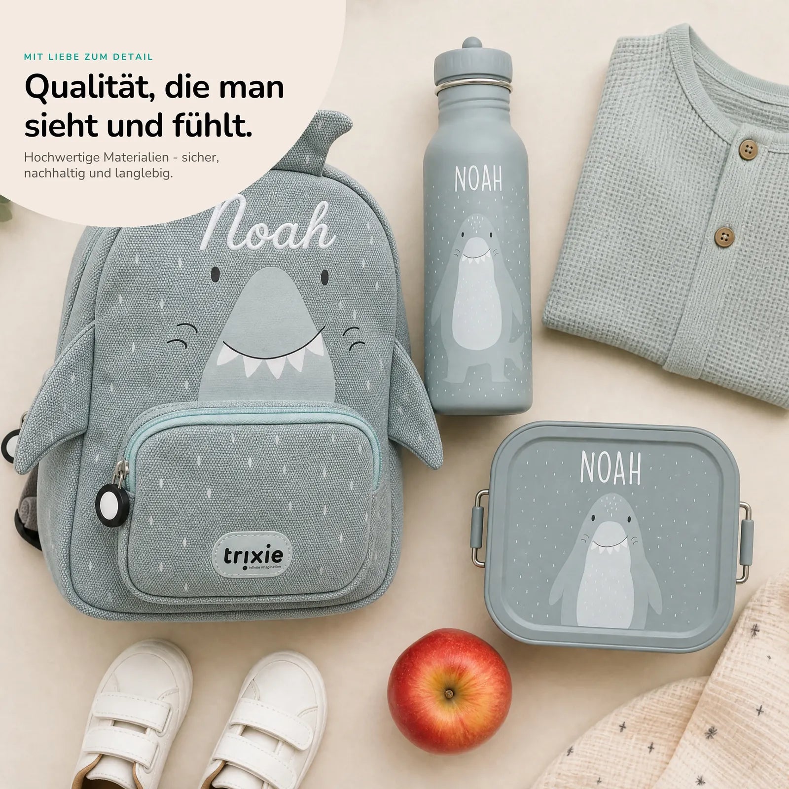Trixie Kindergarten Set Hai, mit Namen im einheitlichen Kindergarten-Design