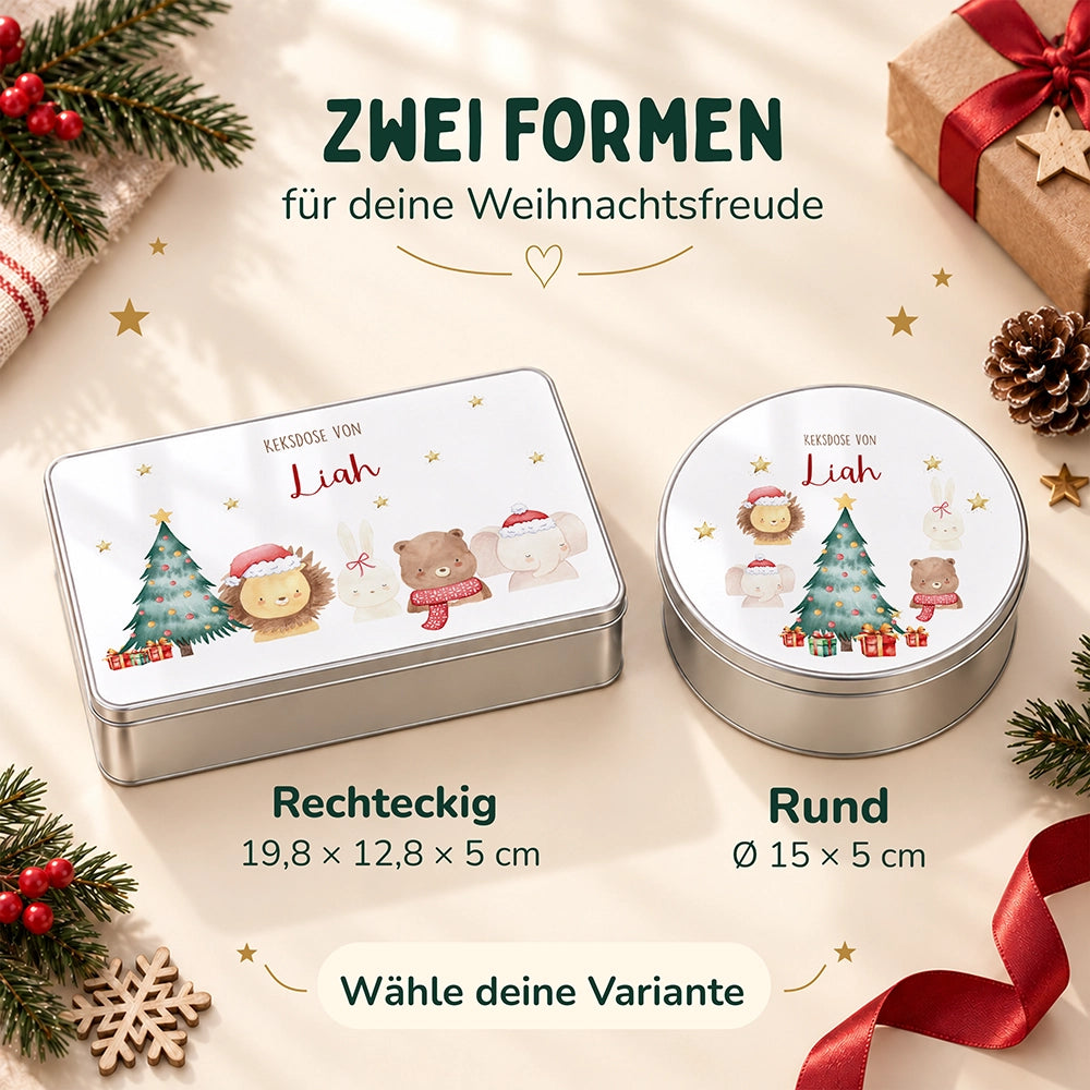 Keksdose aus Metall personalisiert - Weihnachten