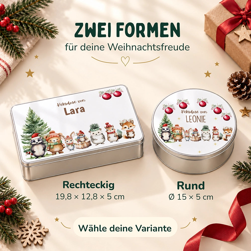 Keksdose aus Metall personalisiert - Schneeflöckchen