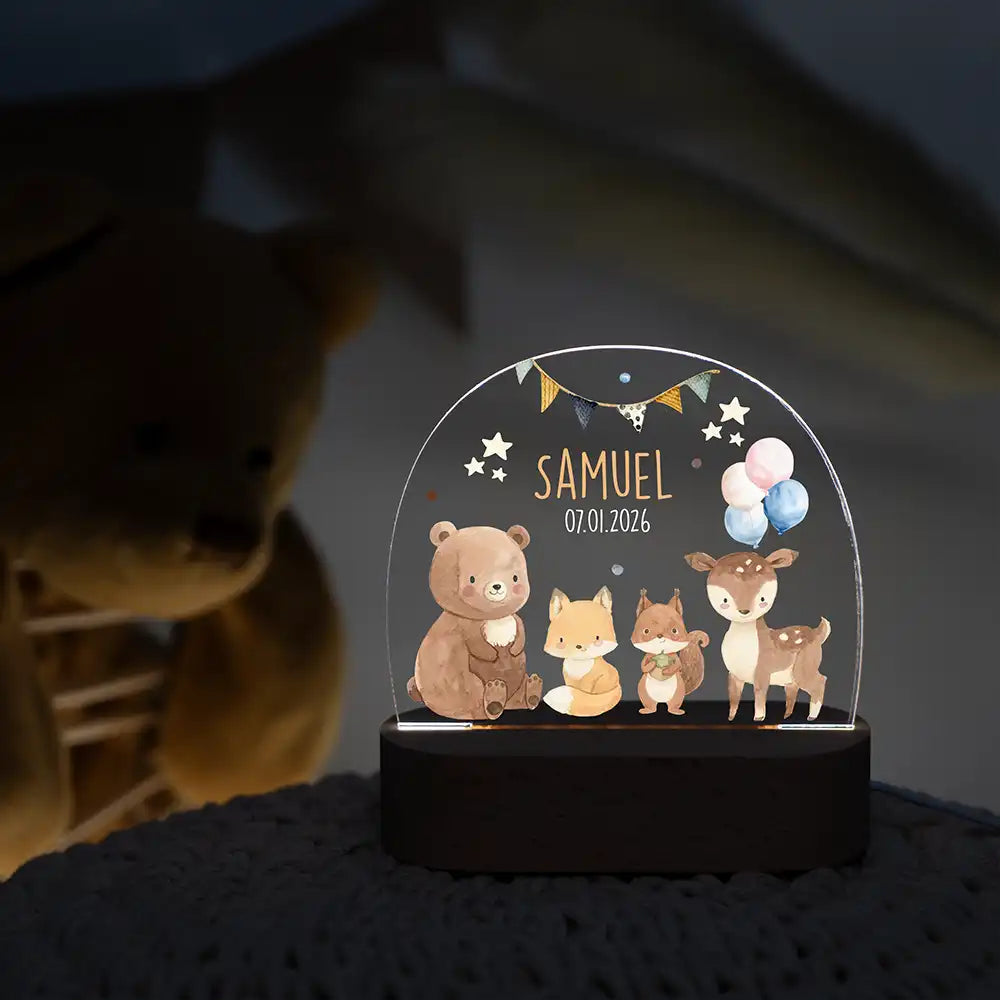 Nachtlicht Kinder personalisiert - Herzliche Tierfreunde