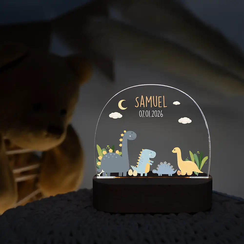 Nachtlicht Kinder personalisiert - Süße Dinosaurier