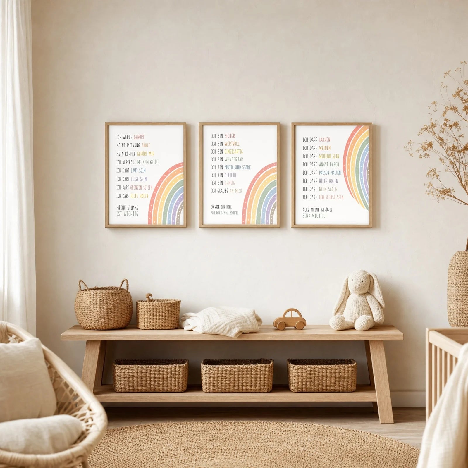 Affirmationsposter Kinderzimmer Minimal Ich bin, im Jungenzimmer