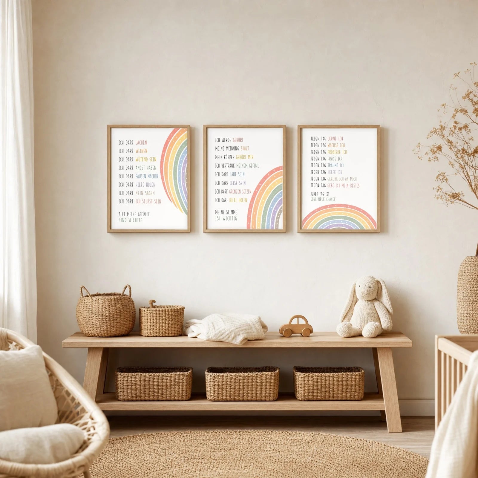 Affirmationsposter Kinderzimmer Minimal Meine Stimme, im Jungenzimmer