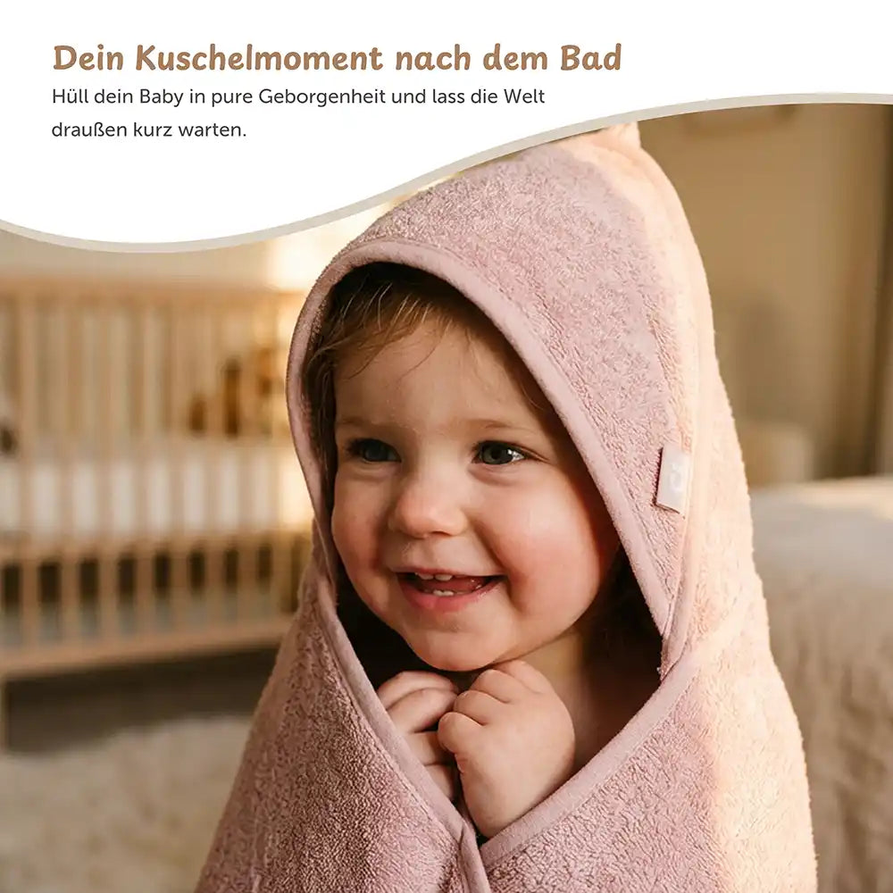 Kapuzenhandtuch Baby personalisiert – Mintgrün, weiches Frottee mit Kapuze, kuschelig nach dem Baden