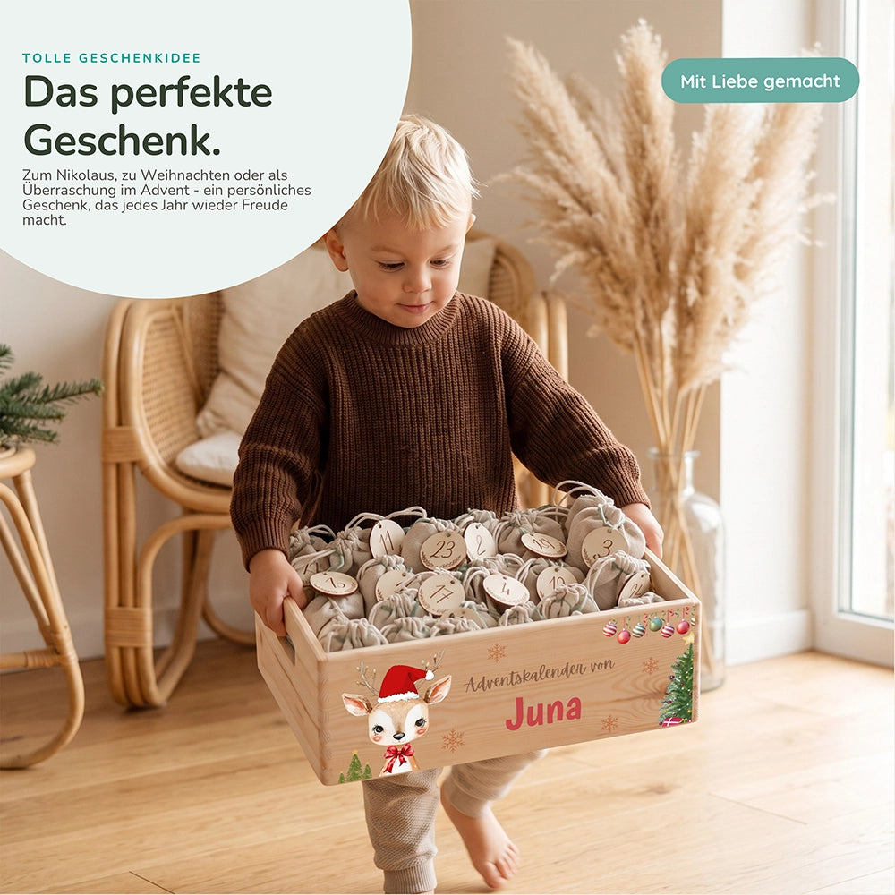 Personalisierter Adventskalender zum Befüllen - Baby Reh
