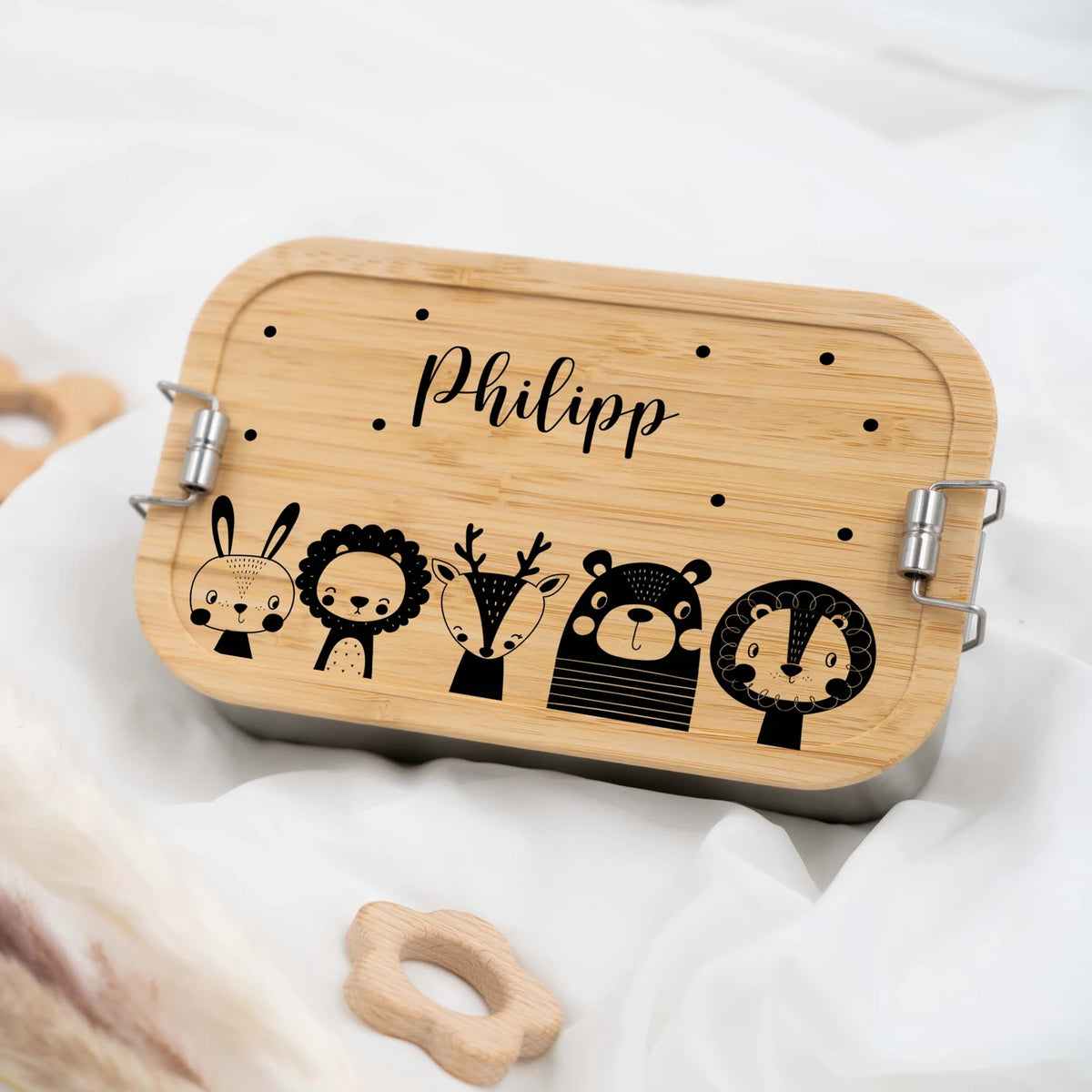 Brotdose personalsiert Tierfamilie