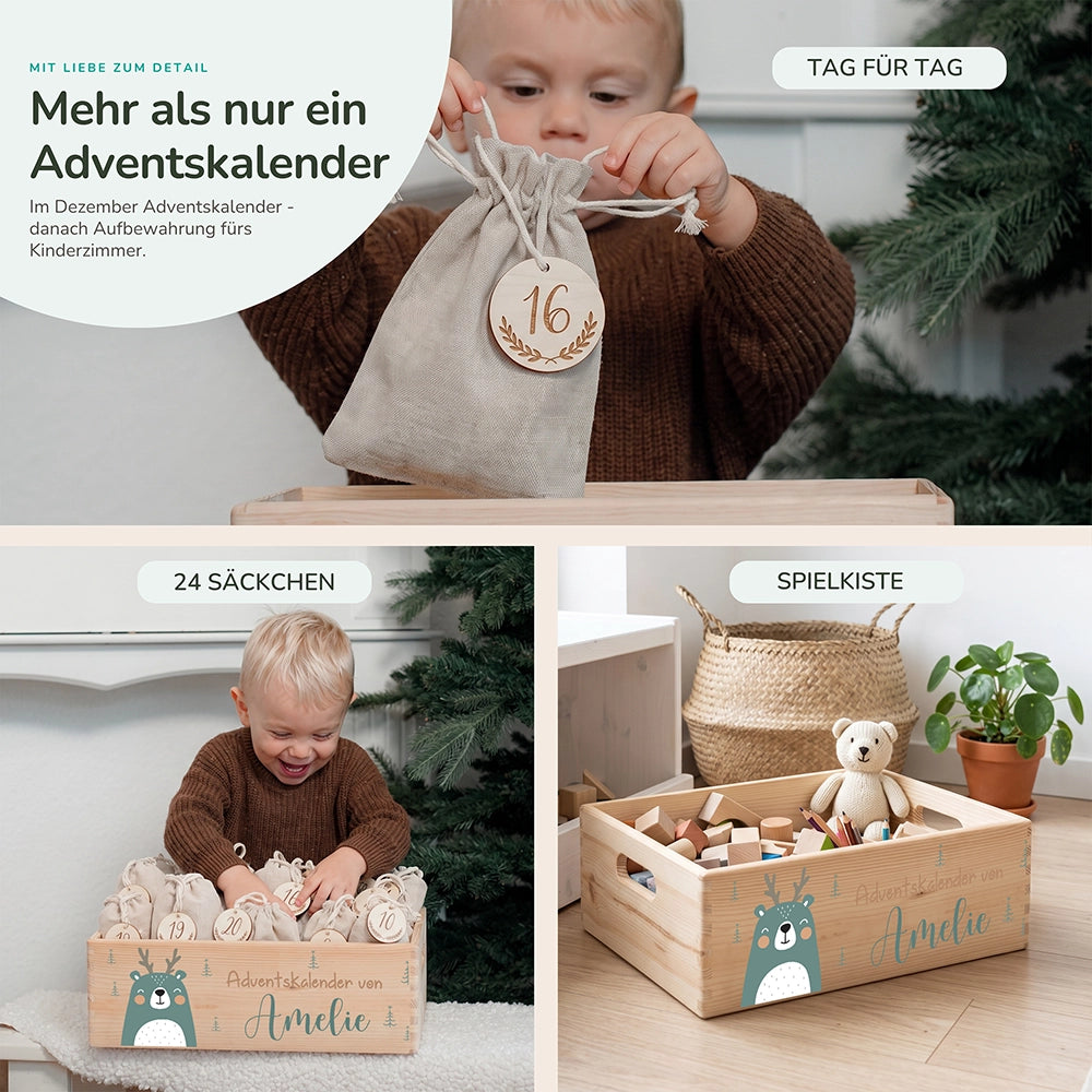Personalisierter Adventskalender zum Befüllen - Boho Reh