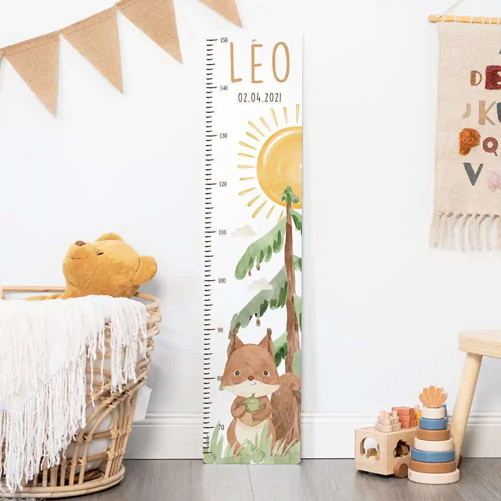 Messlatte Kinder Holz & Aluverbund - Eichhörnchen