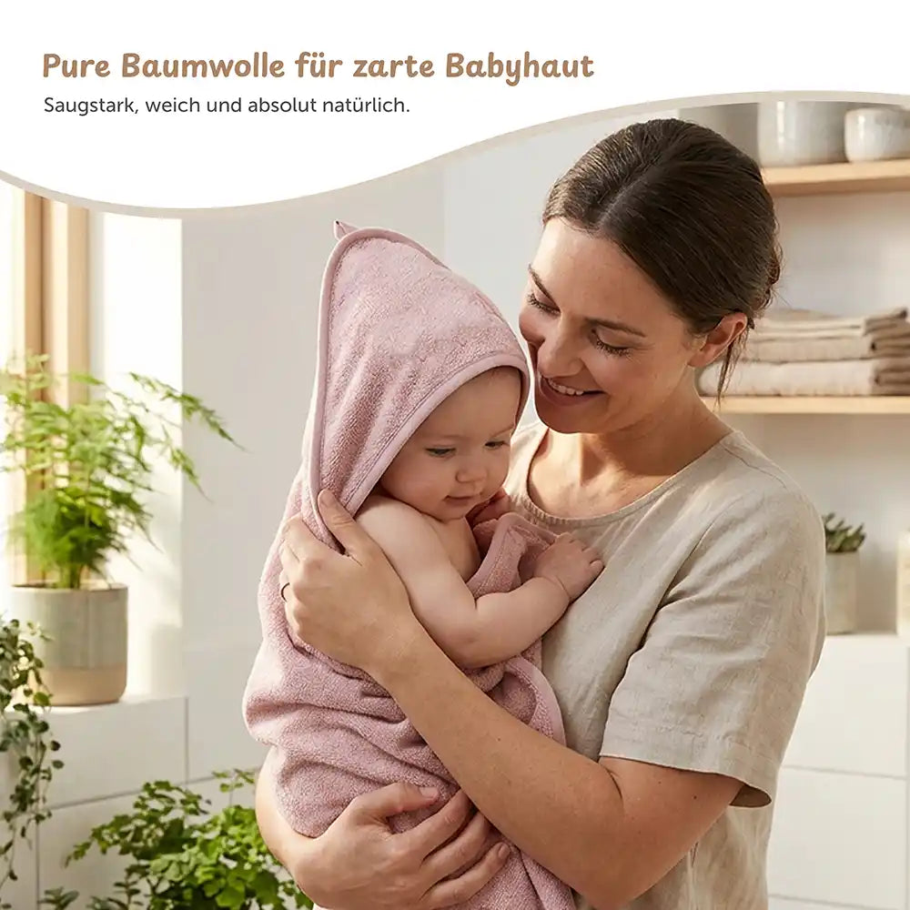 Kapuzenhandtuch Baby personalisiert – Mintgrün, weiches Frottee mit Kapuze für kuschelige Badestunden, nach dem Baden