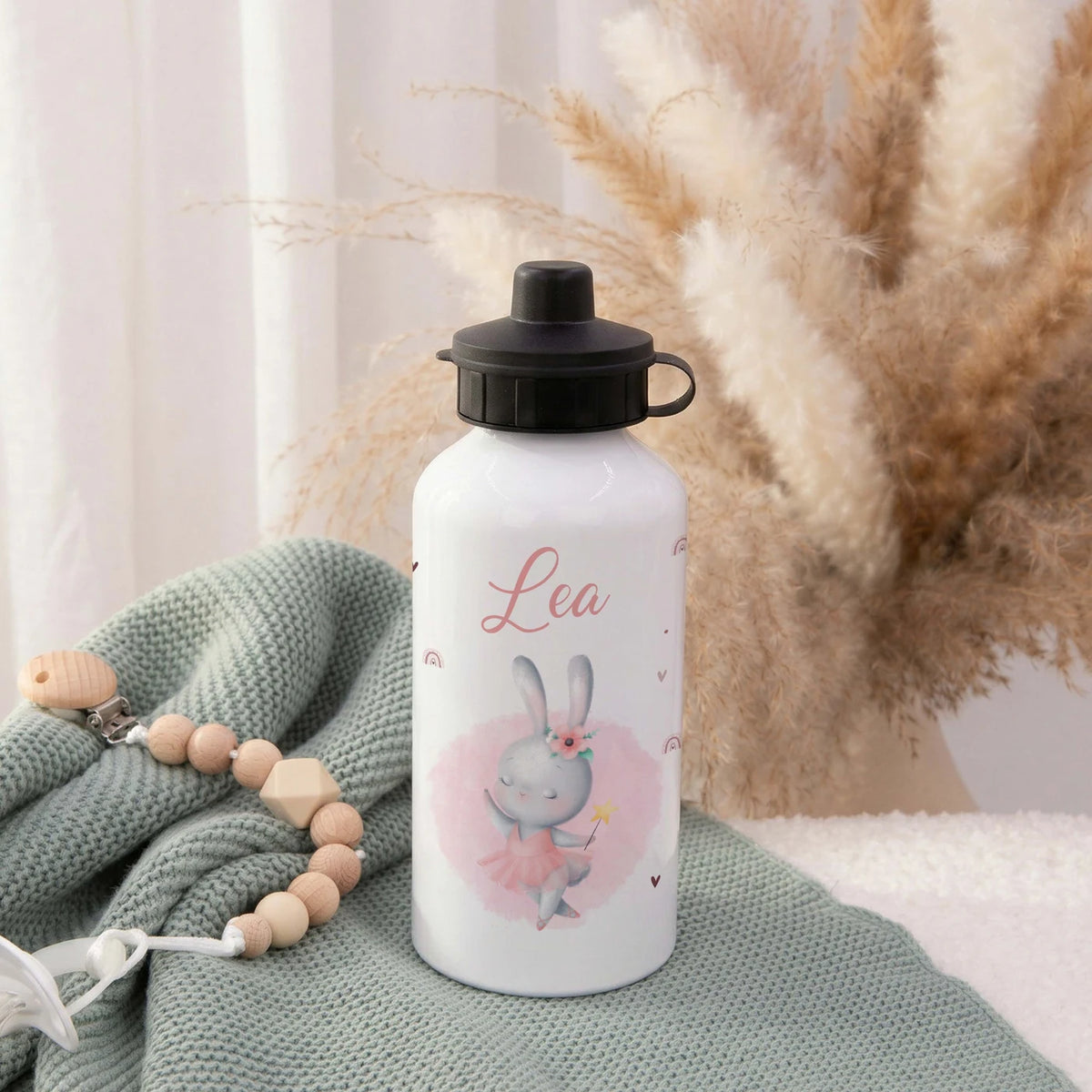 Personalisierte Trinkflasche Kinder – Hase Ballerina