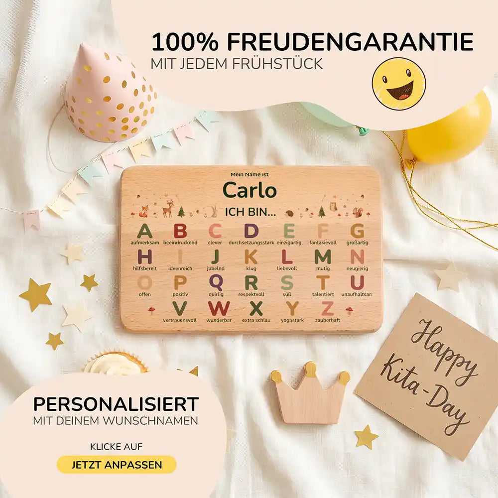 ABC Brettchen Kinder personalisiert Unterwasser Welt – Geburtstags-Komposition Kita