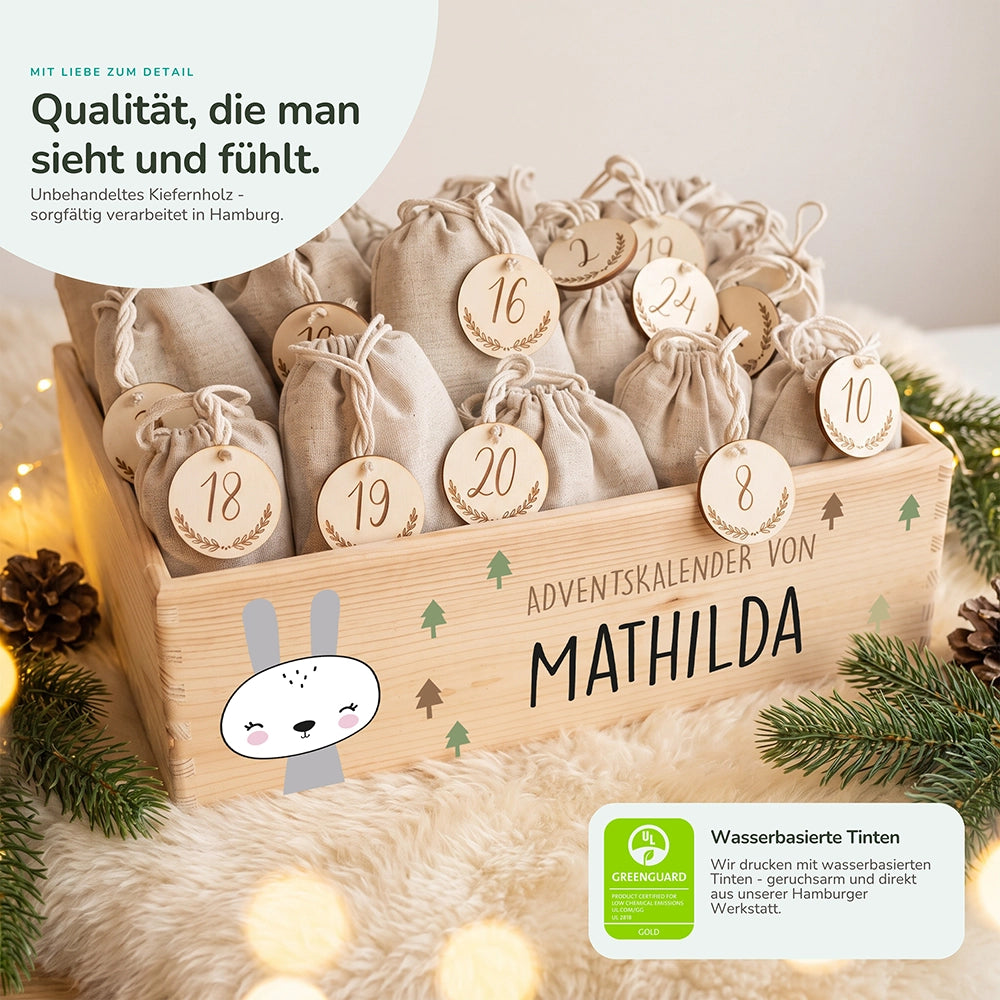 Personalisierter Adventskalender zum Befüllen - Winterhase