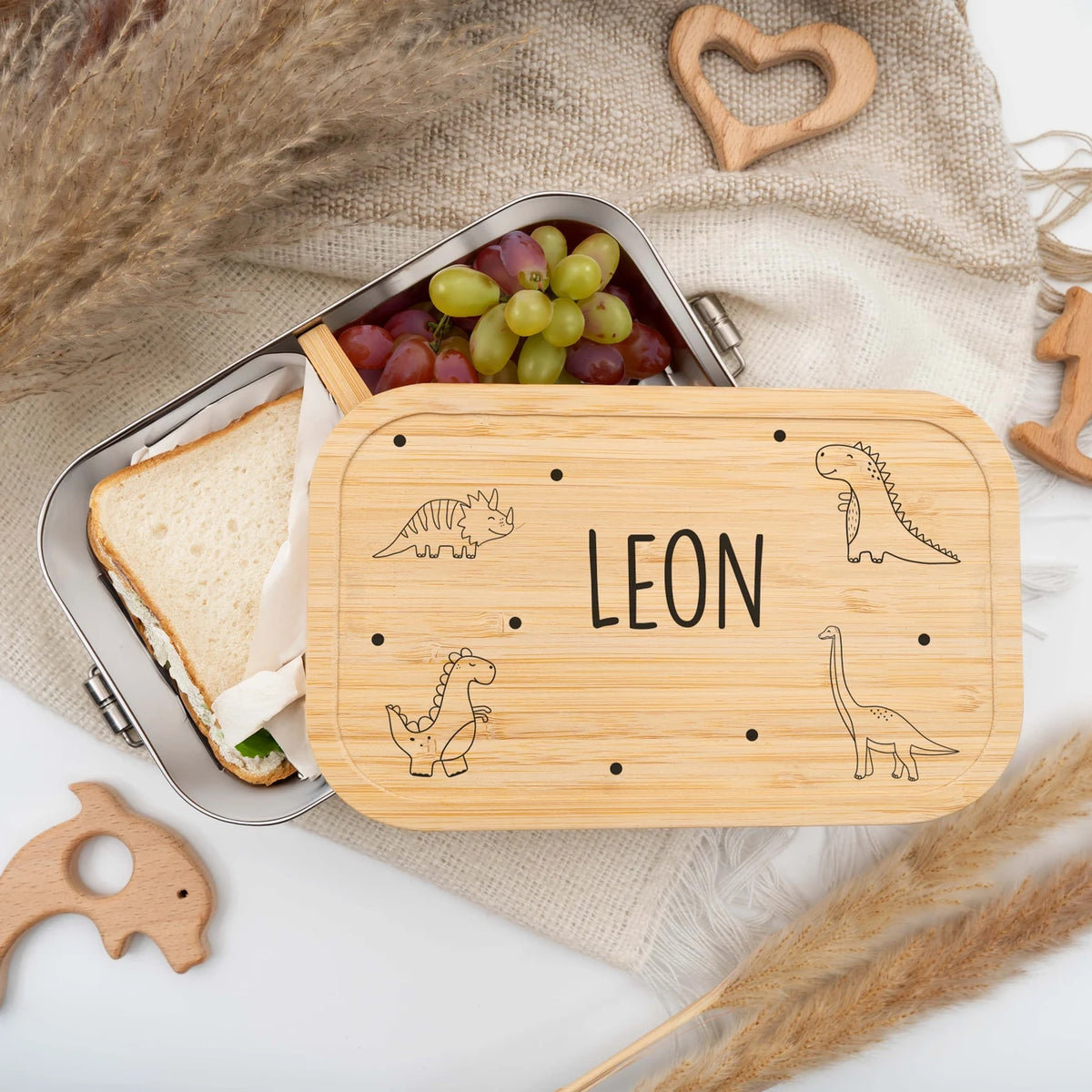Brotdose personalisiert Dino