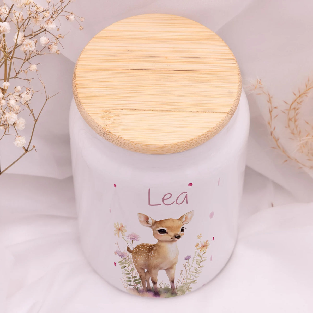 Personalisierbare Keksdose mit Name - Reh