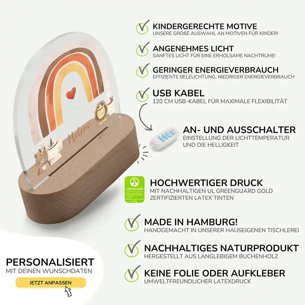 Kinderzimmer Bundle Regenbogen 8 Tonieregal + Nachtlicht