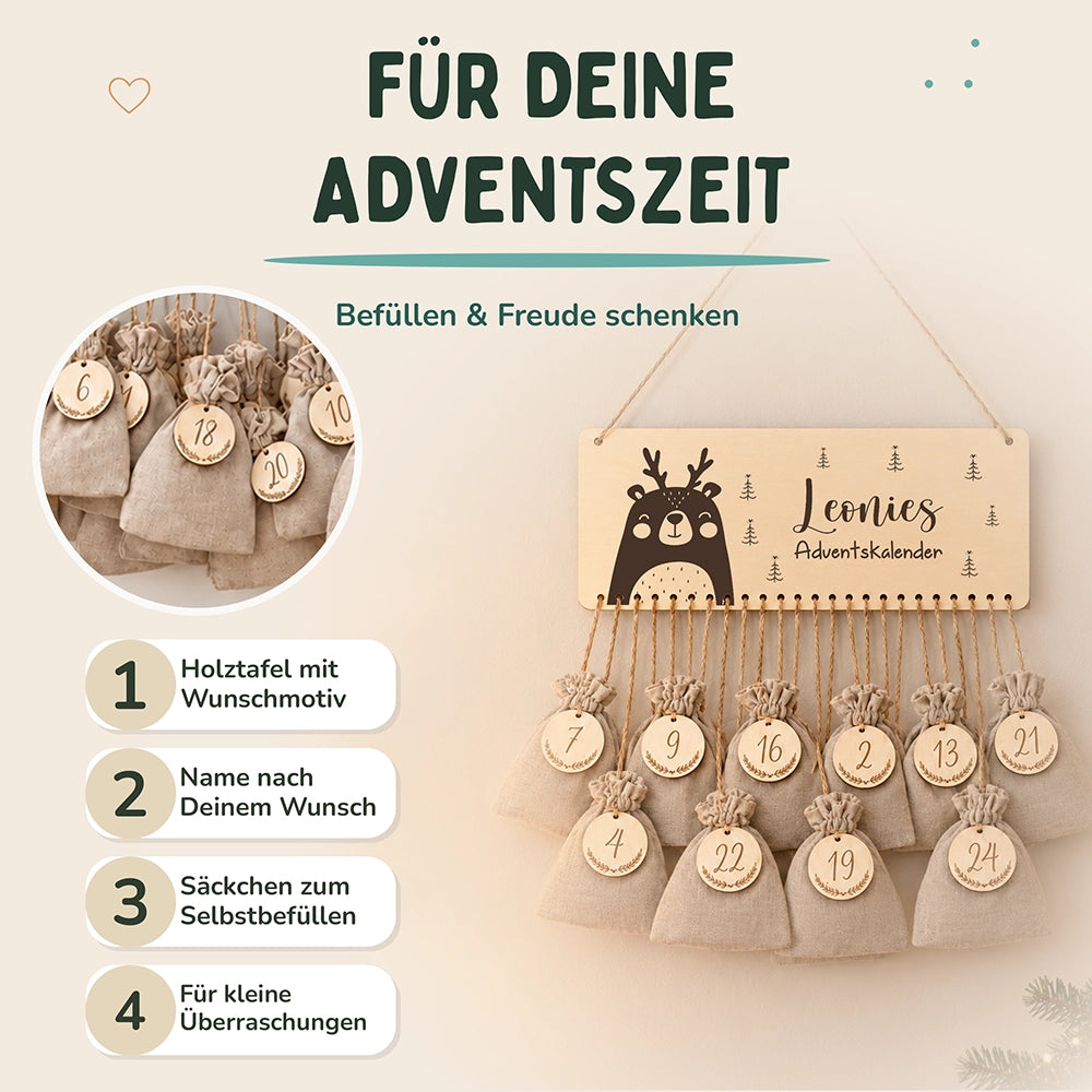Personalisierte Adventskalender Bär