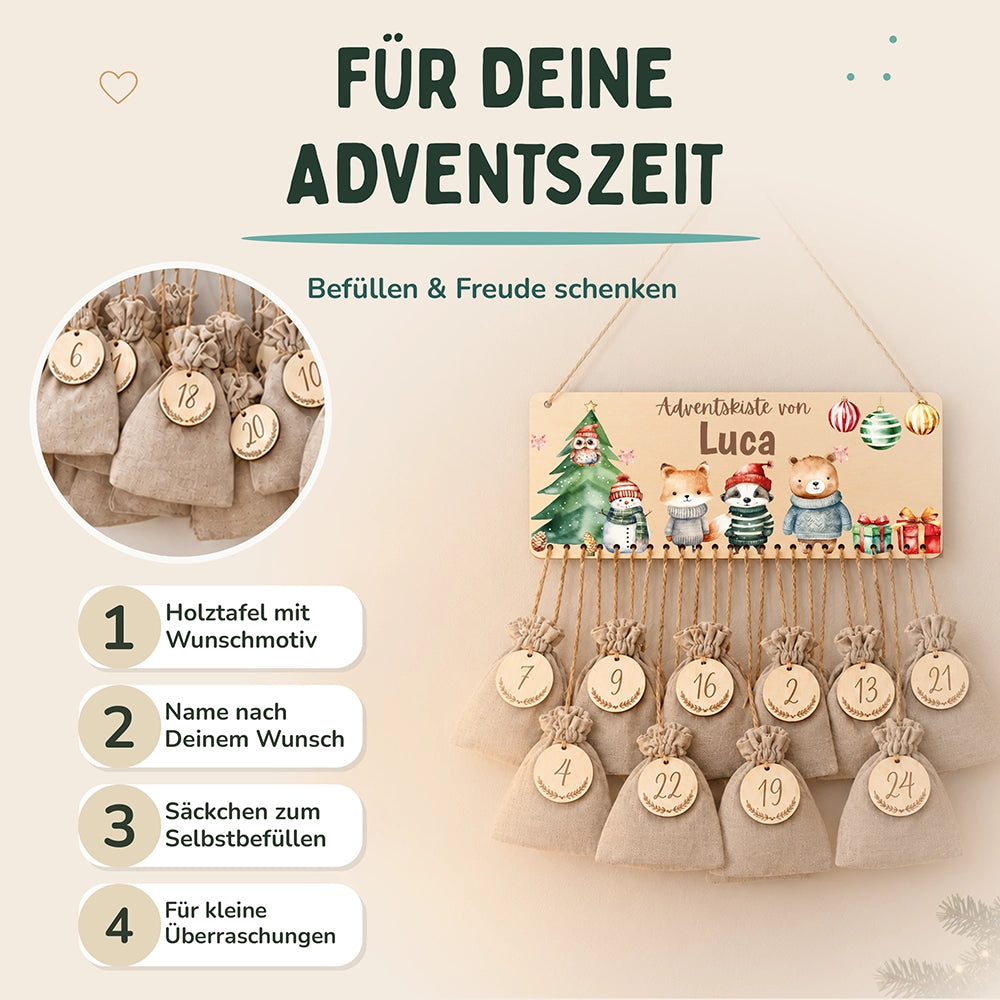 Personalisierter Adventskalender Weihnachtsglück