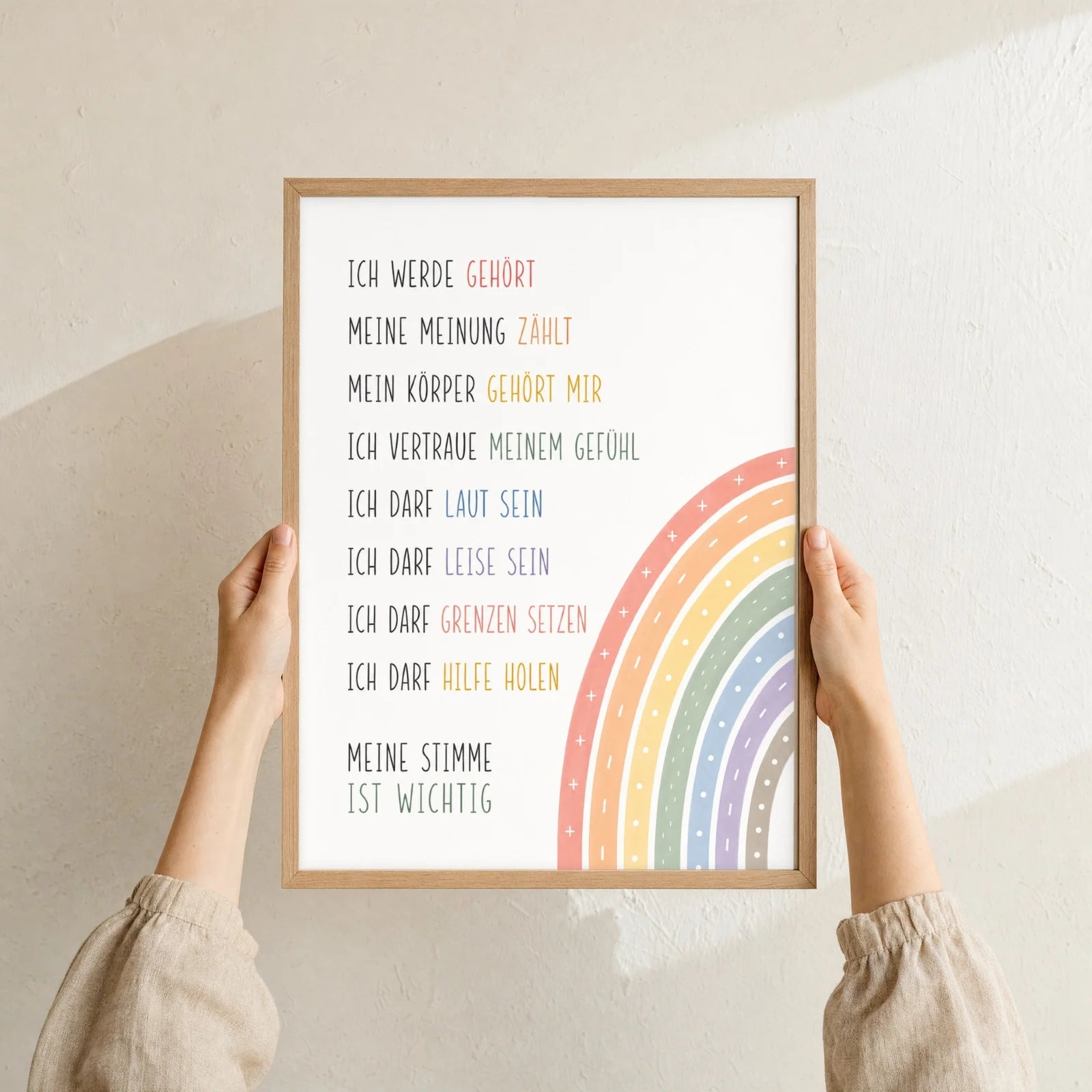 Affirmationsposter Kinderzimmer Minimal Meine Stimme, Format 30 x 40 cm, Rahmen optional