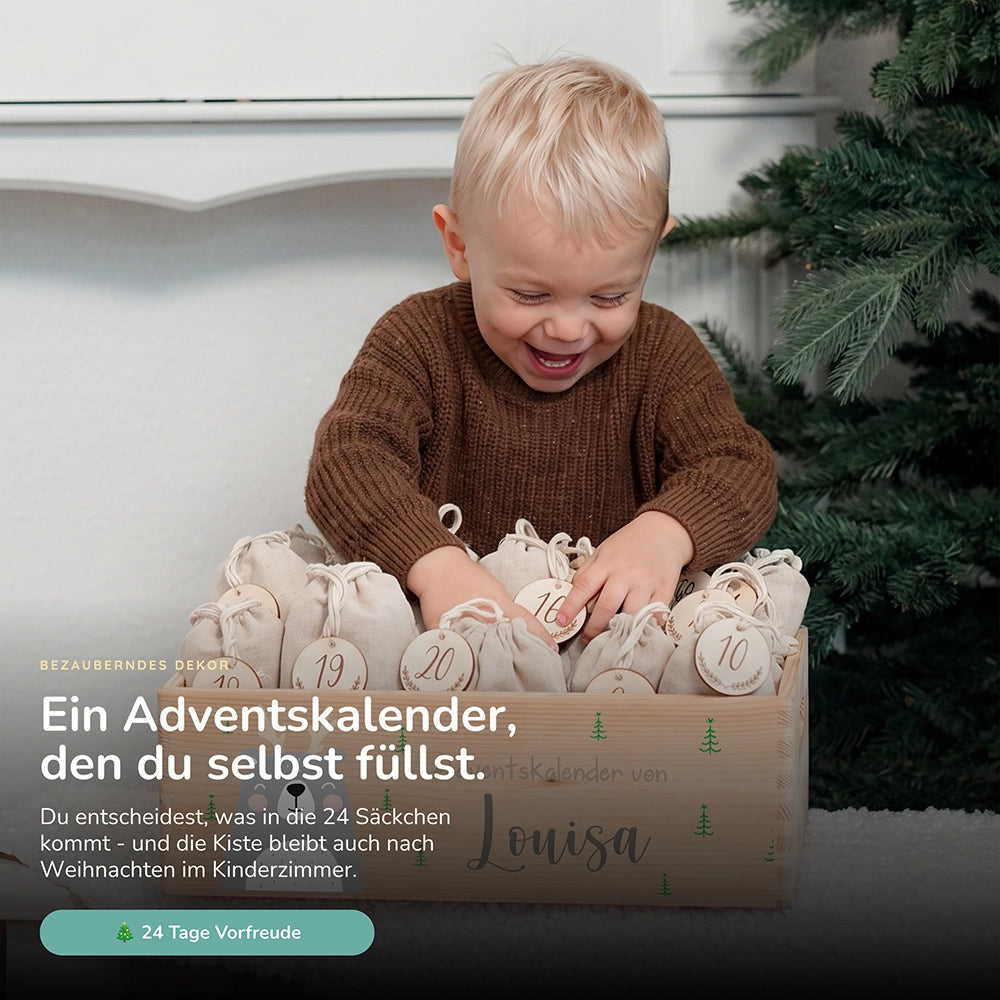 Personalisierter Adventskalender zum Befüllen - Rentier Boho