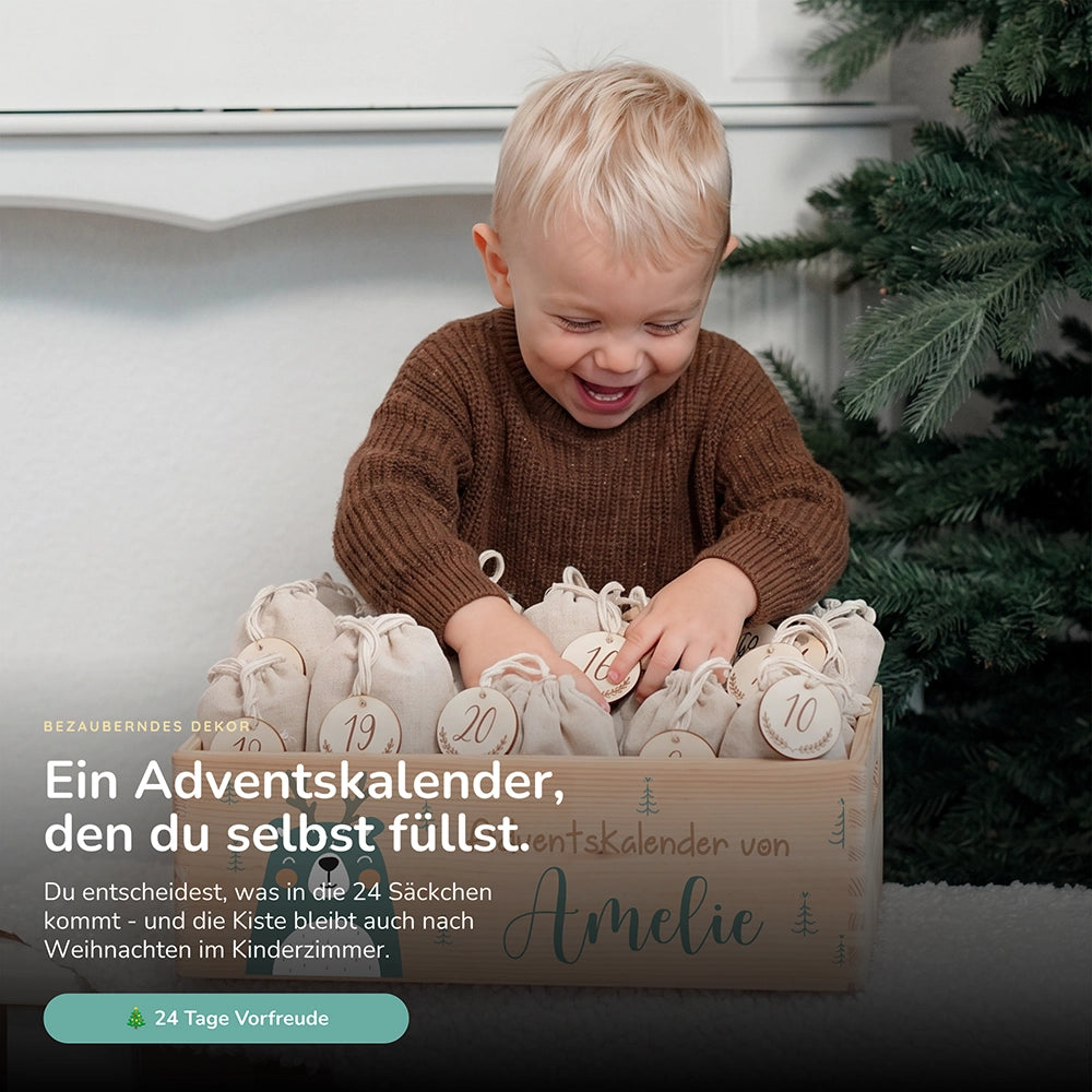 Personalisierter Adventskalender zum Befüllen - Boho Reh
