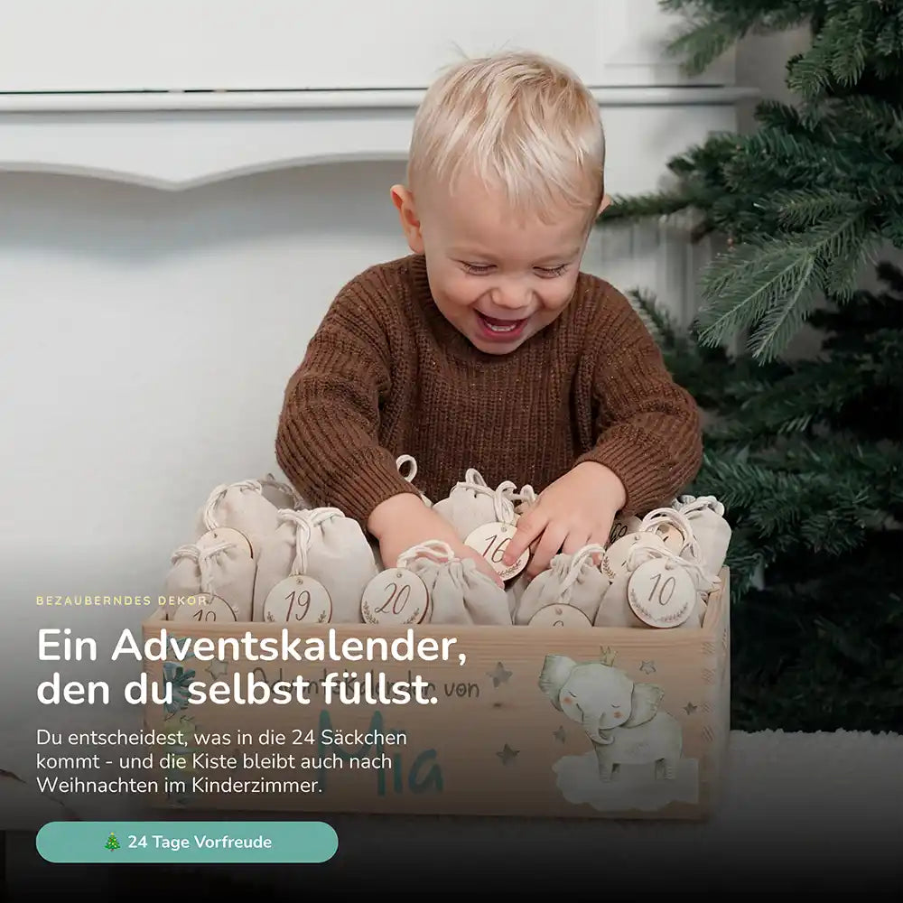 Personalisierter Adventskalender zum Befüllen - Elefant