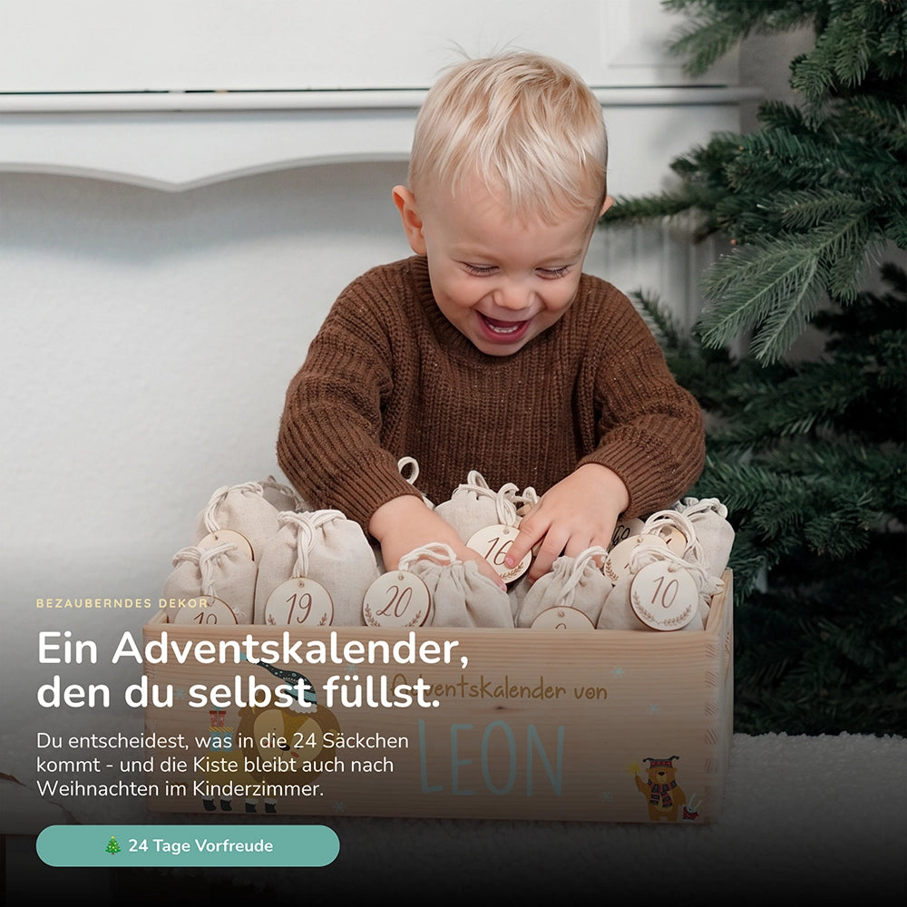 Personalisierter Adventskalender zum Befüllen - Löwe und Bär