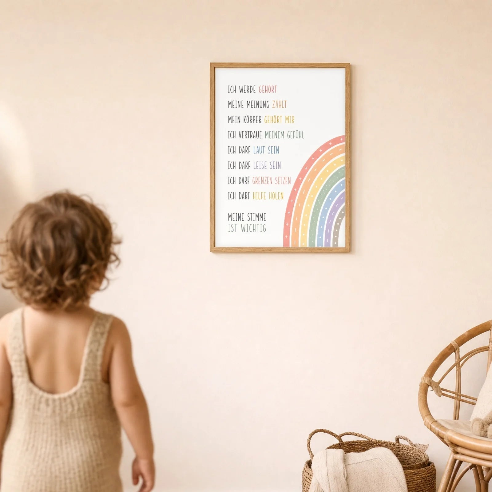 Affirmationsposter Kinderzimmer Minimal Meine Stimme, im Detail auf 300 g Papier