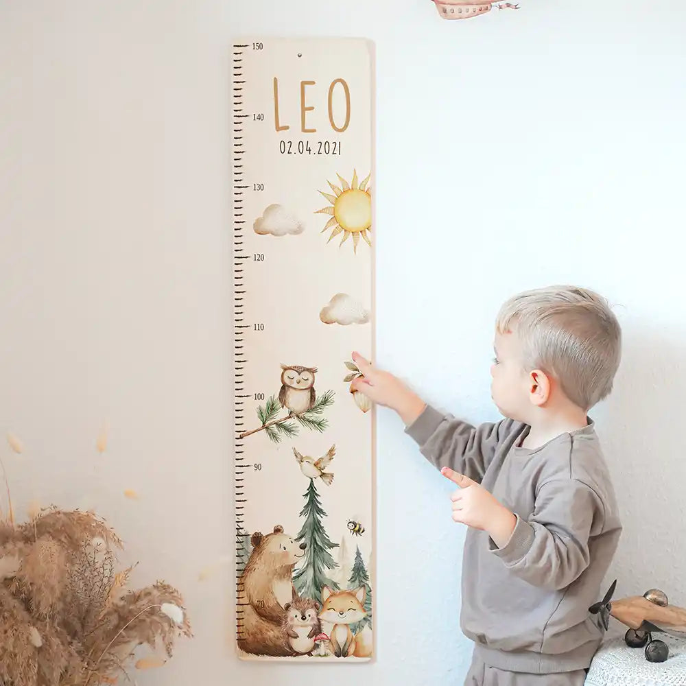 Messlatte Kinder Holz & Aluverbund - Bärfamilie