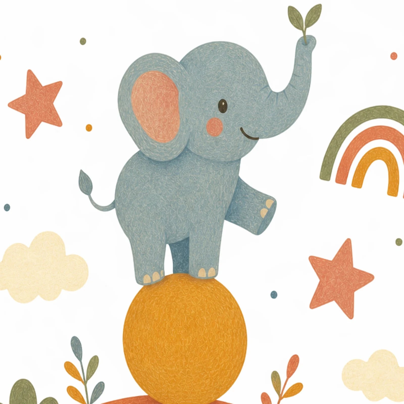 Affirmationsposter Kinderzimmer Elefant Ich glaube an mich, als Wandbild im Format 30 x 40 cm