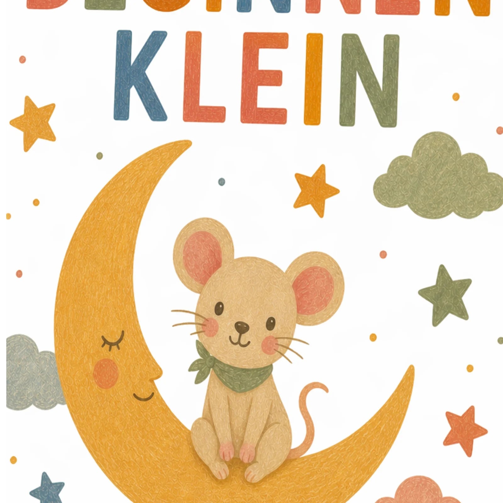 Affirmationsposter Kinderzimmer Maus Große Träume, als Wandbild im Format 30 x 40 cm