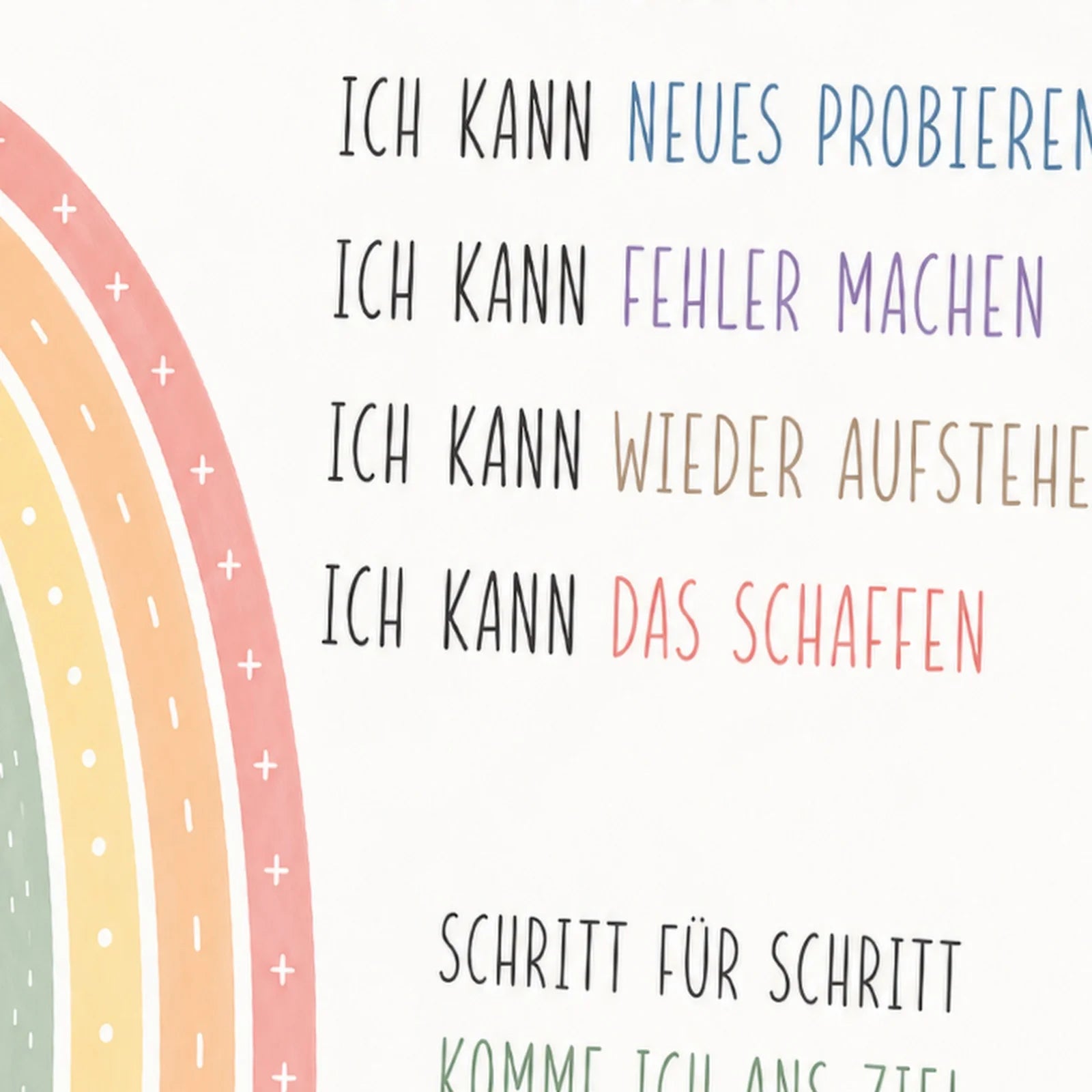 Affirmationsposter Kinderzimmer Minimal Ich kann, als Wandbild im Format 30 x 40 cm