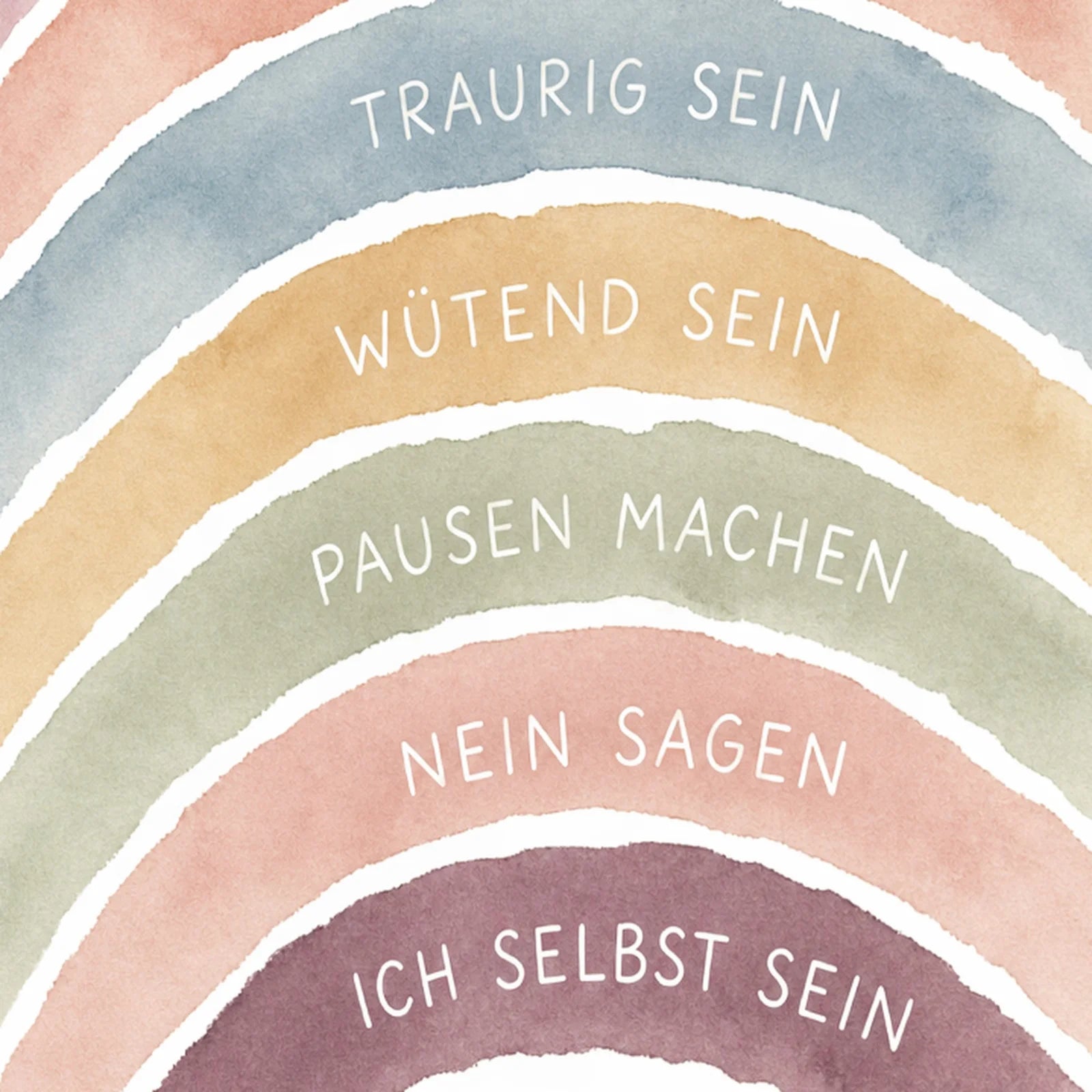 Affirmationsposter Kinderzimmer Regenbogen Ich darf, als Wandbild im Format 30 x 40 cm