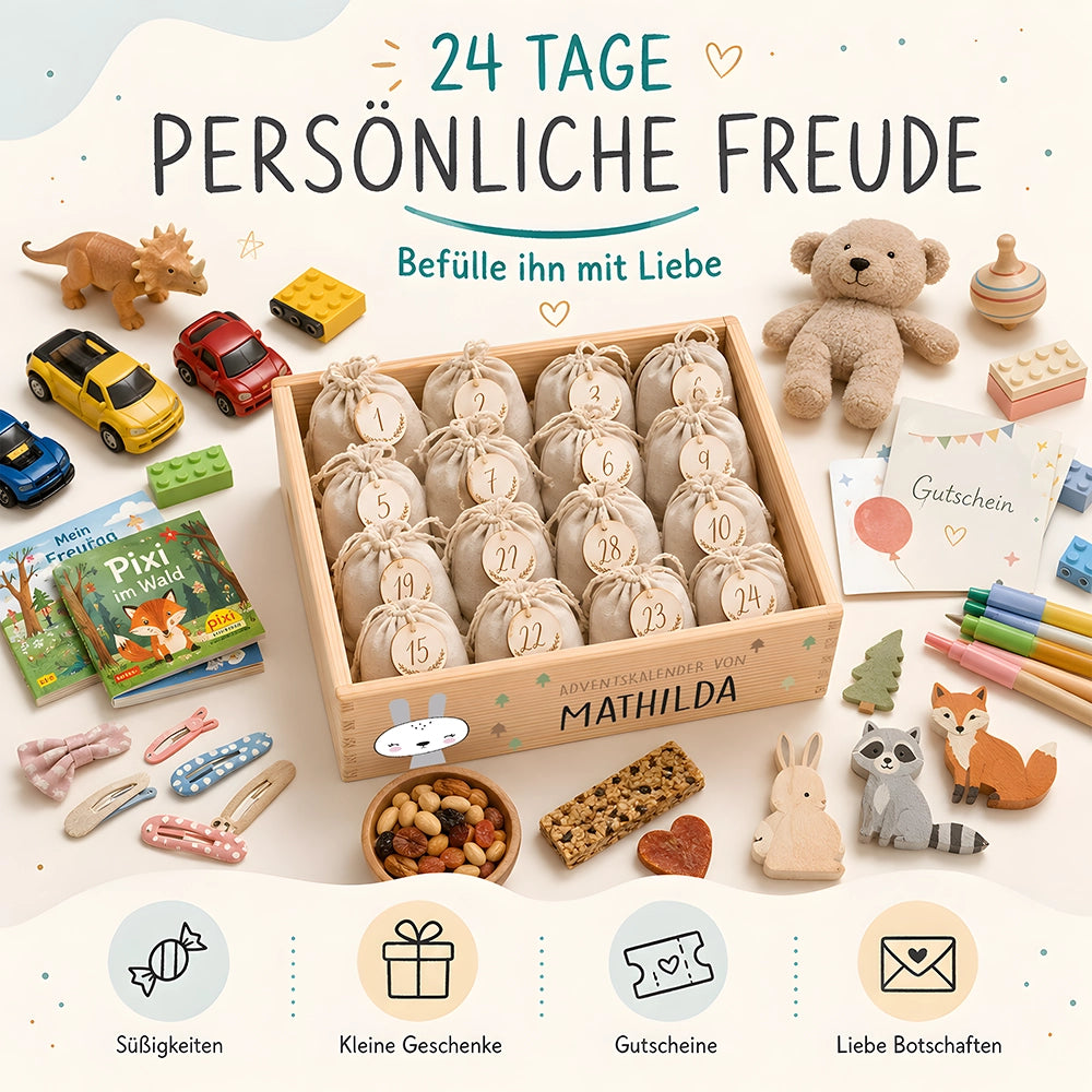 Personalisierter Adventskalender zum Befüllen - Winterhase