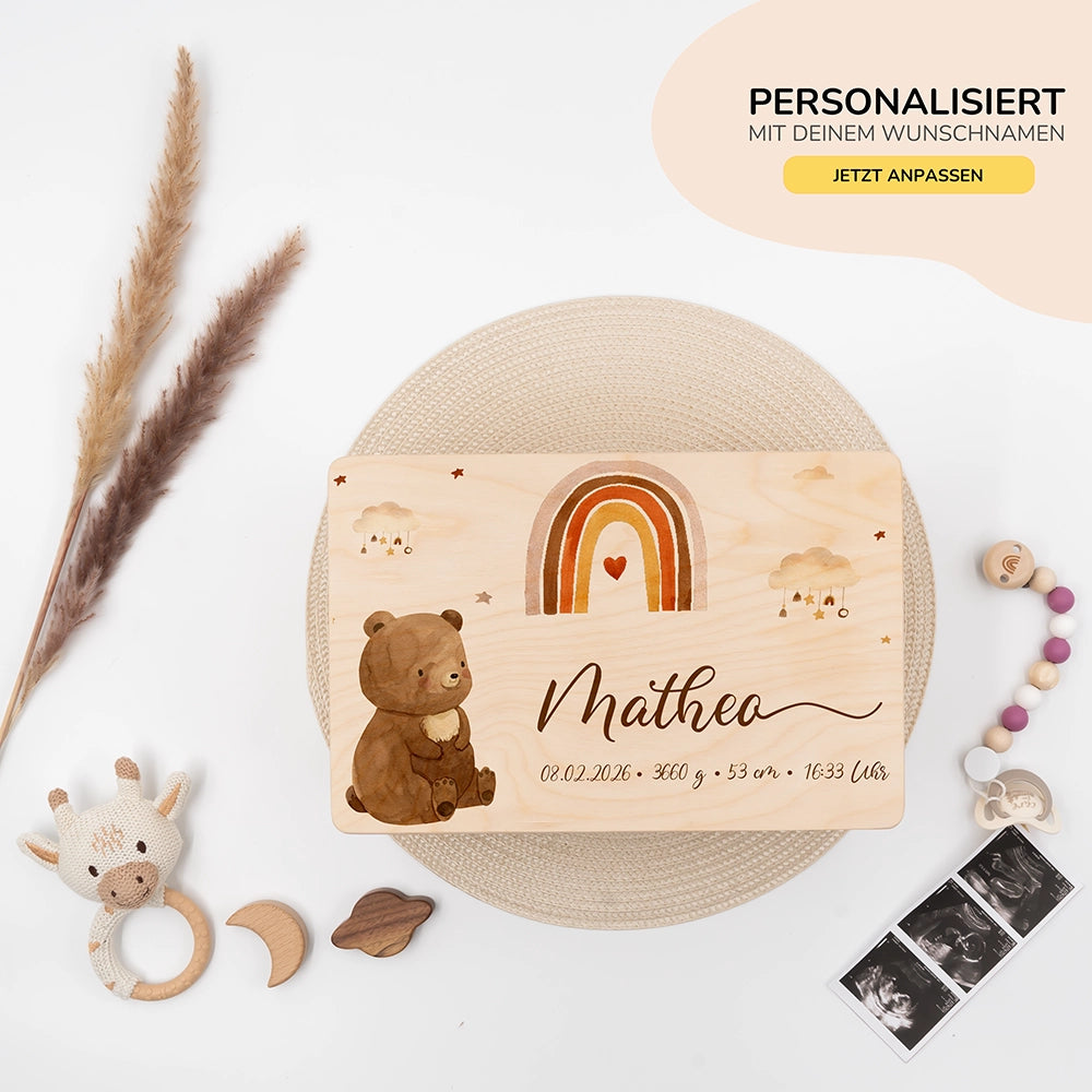Erinnerungsbox Baby - Boho Bär