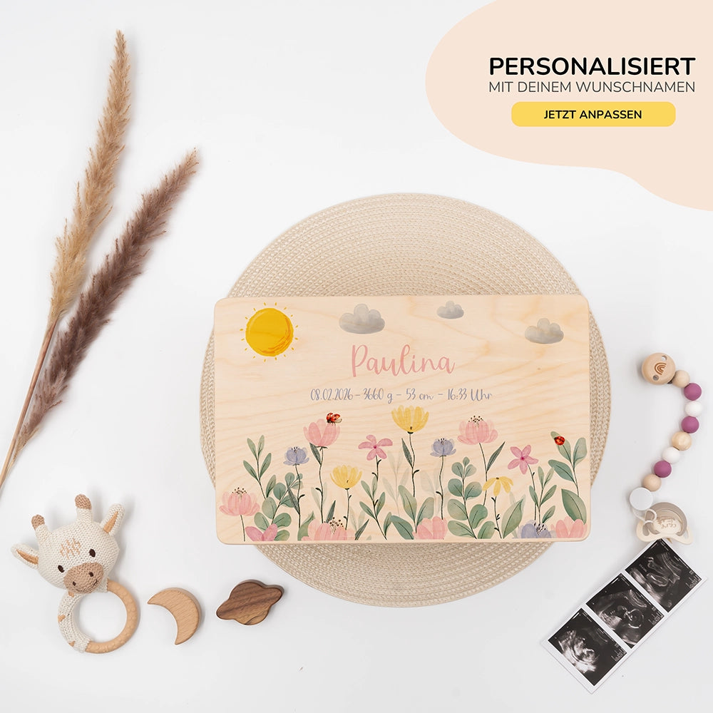 Erinnerungsbox Baby - Blumengarten