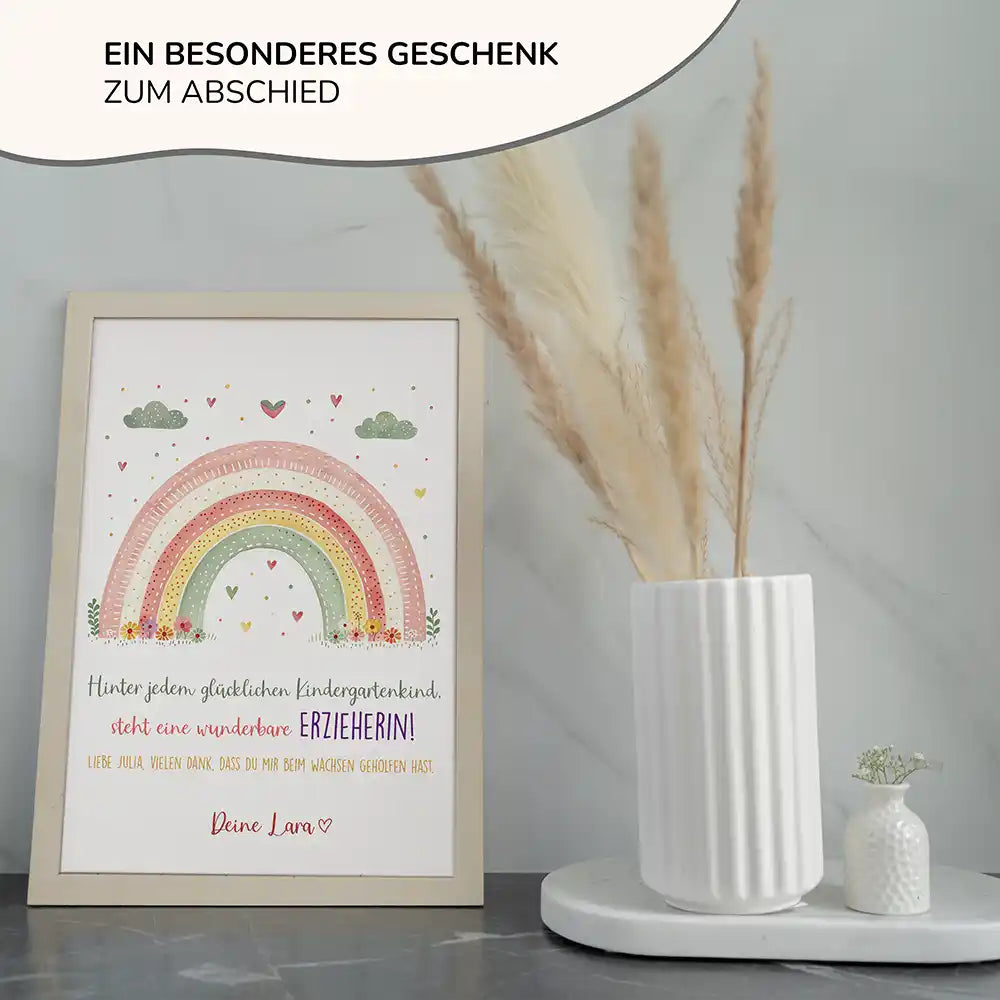 personalisierte geschenk für erzieherin mit herz motiv