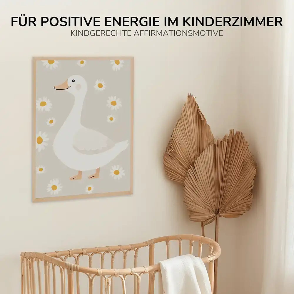 Poster 3er-Set - Ente, Gänseblümchen & Schmetterling fürs Kinderzimmer