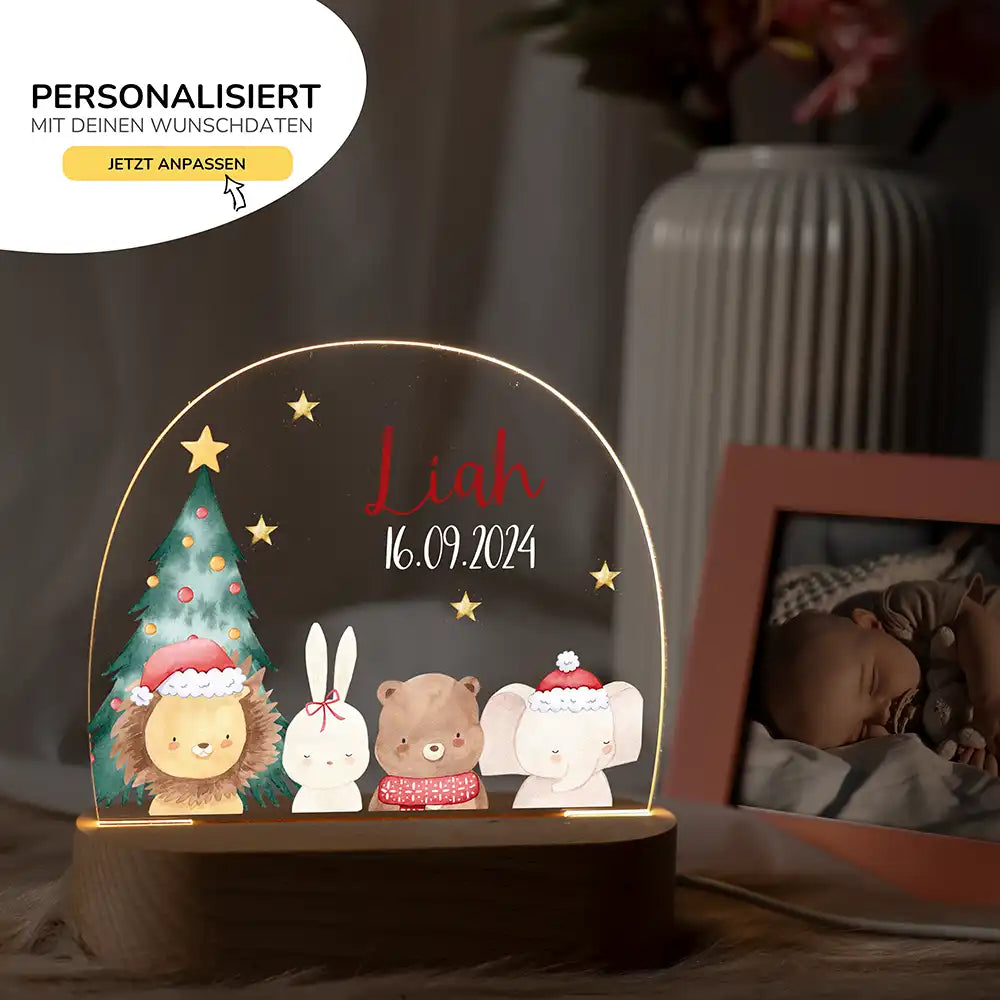 Nachtlicht Kinder personalisiert Weihnachten - Waldzauber
