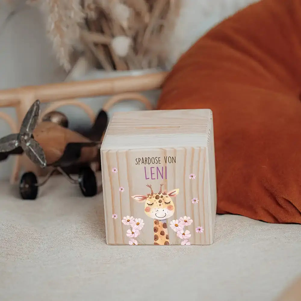 Spardose Kinder, Sparschwein personalisiert - Giraffe