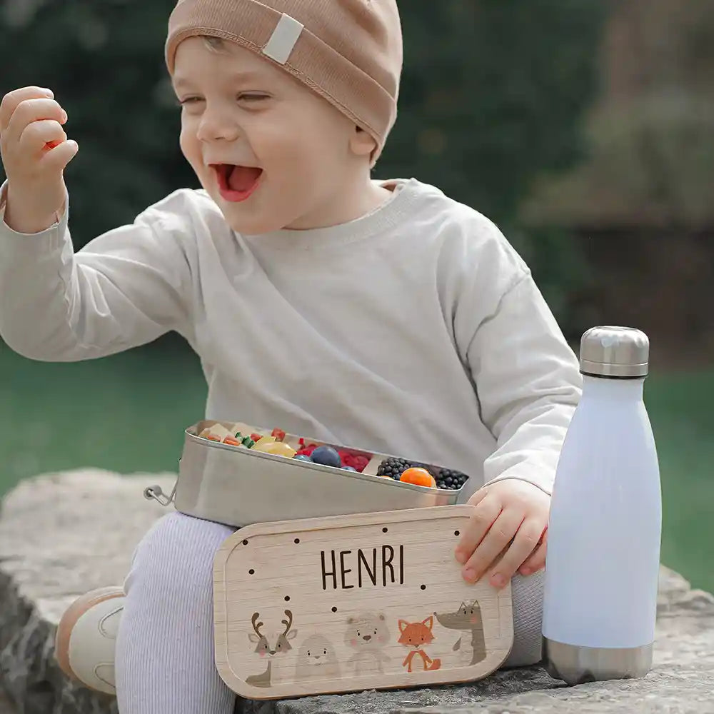 Brotdose Kinder personalisiert - Winter Animals